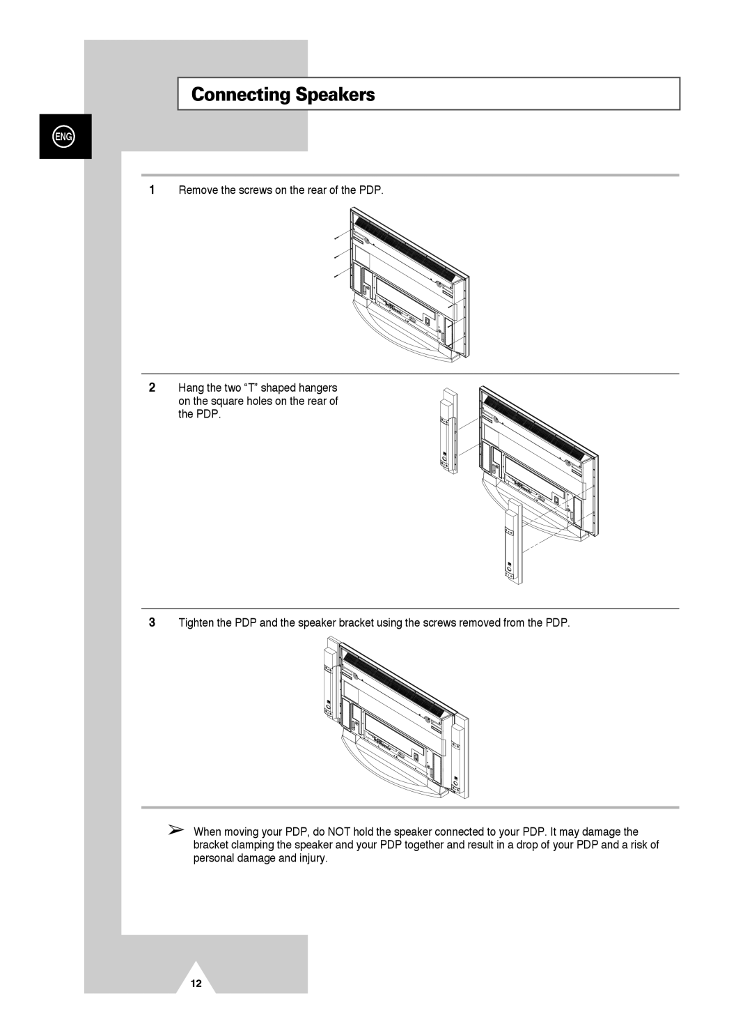 Samsung PS-42V4S manual Connecting Speakers 