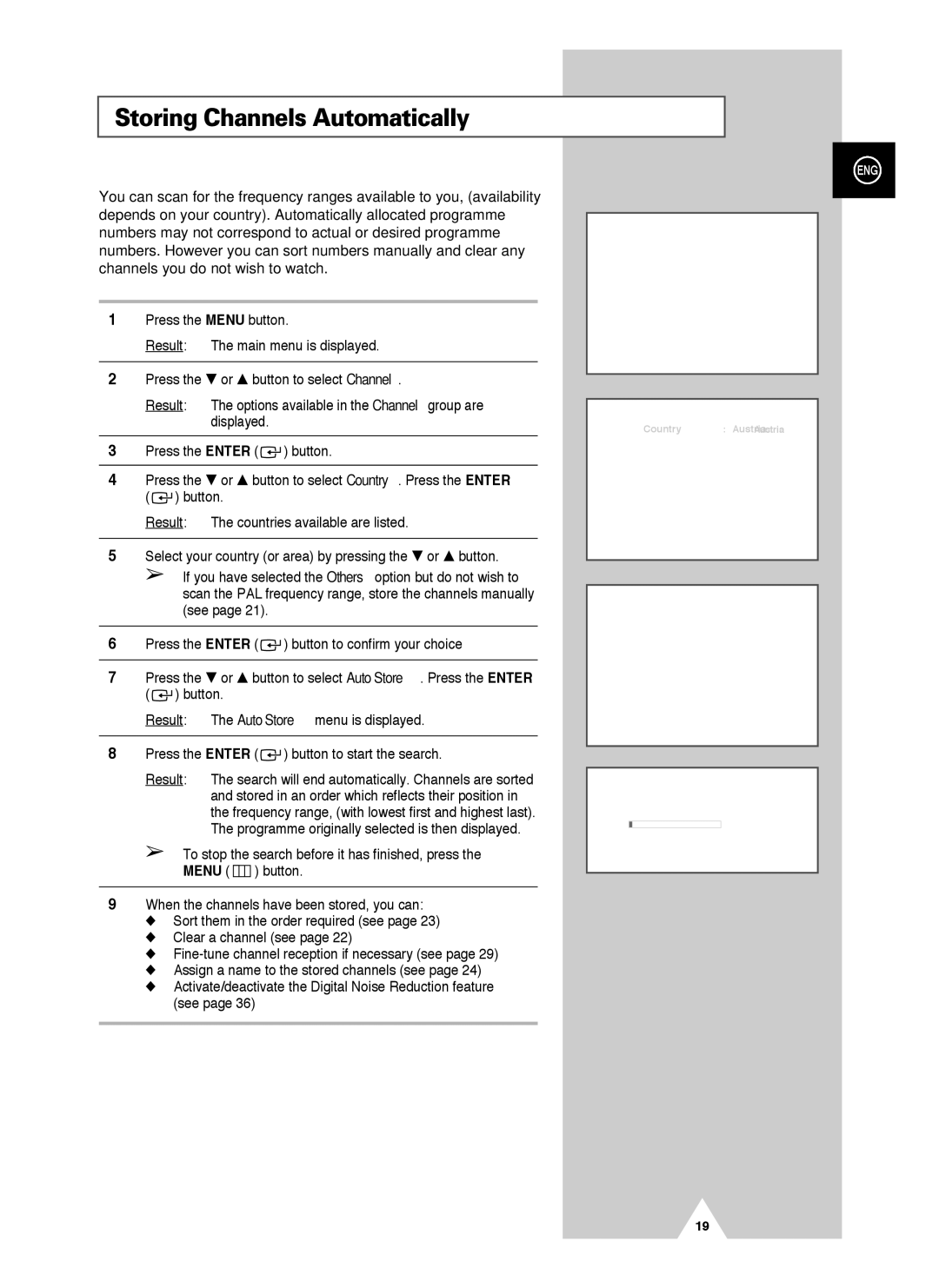 Samsung PS-42V4S manual Storing Channels Automatically, See 