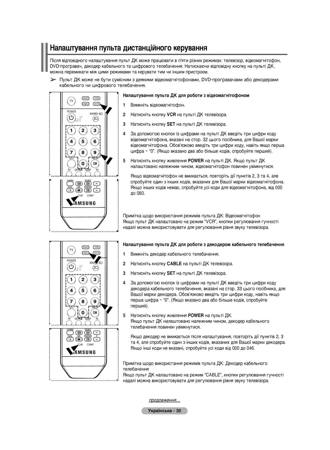 Samsung PS-50C6HR, PS-42C6HR manual ‡Î‡¯ÚÛ‚‡ÌÌﬂ ÔÛÎ¸Ú‡ ‰ËÒÚ‡Ìˆ¥ÈÌÓ„Ó ÍÂÛ‚‡ÌÌﬂ 