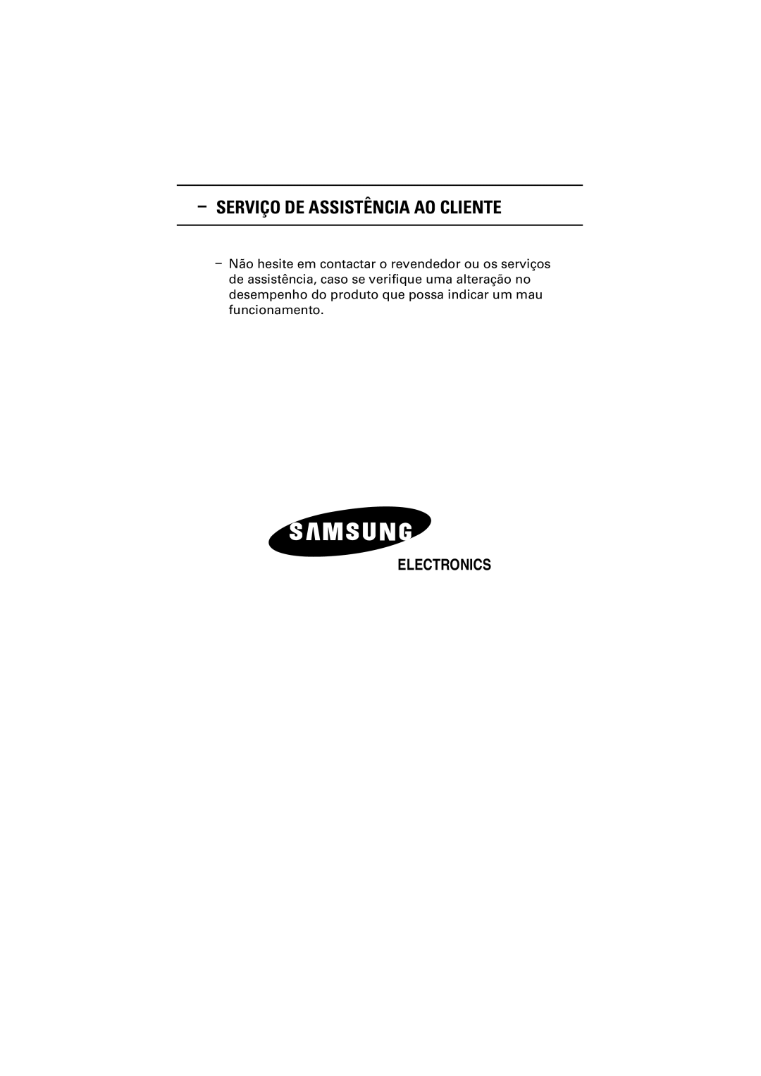 Samsung PS-50P2HT manual Serviço DE Assistência AO Cliente 