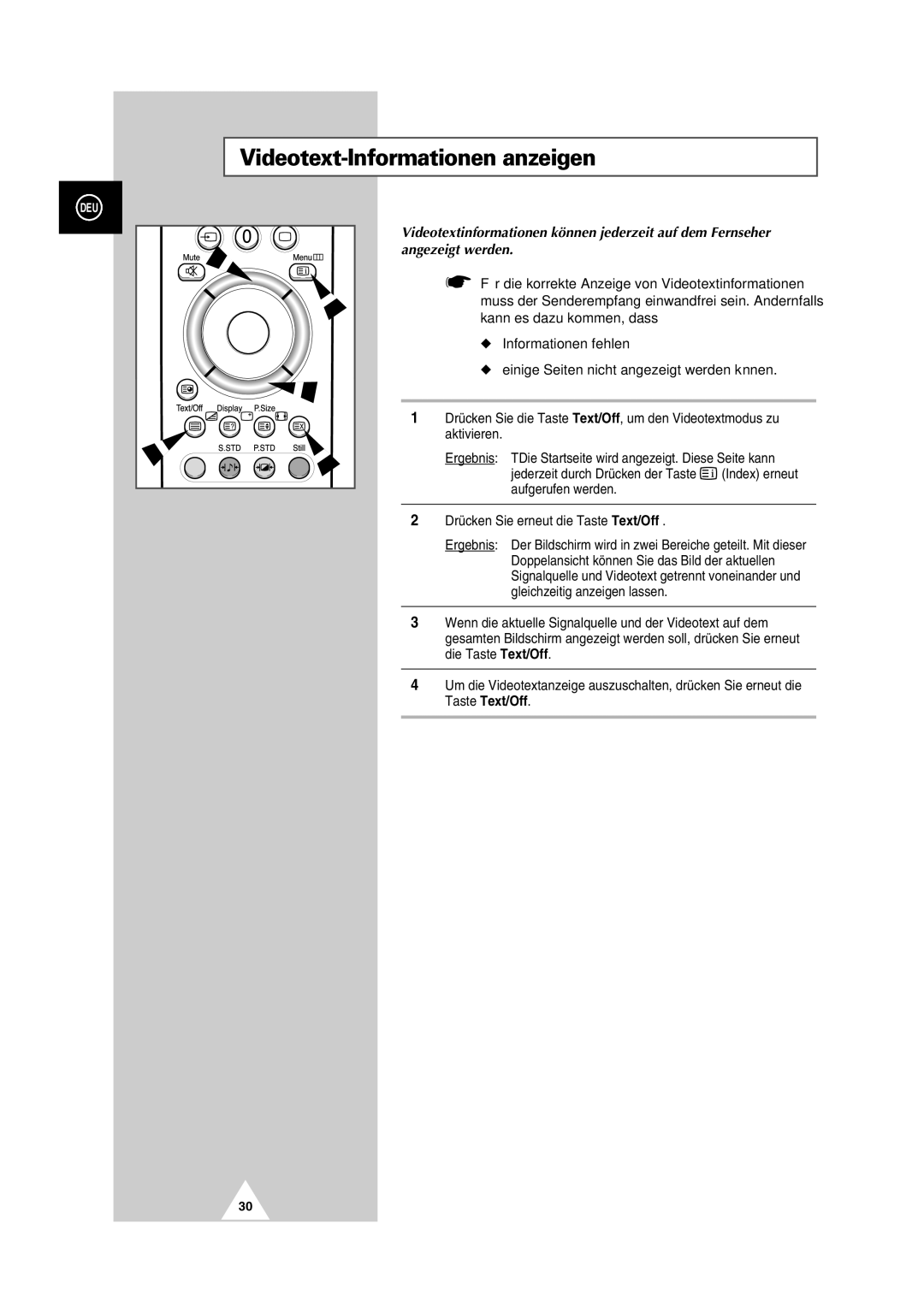 Samsung PS-50P2HT manual Videotext-Informationen anzeigen 