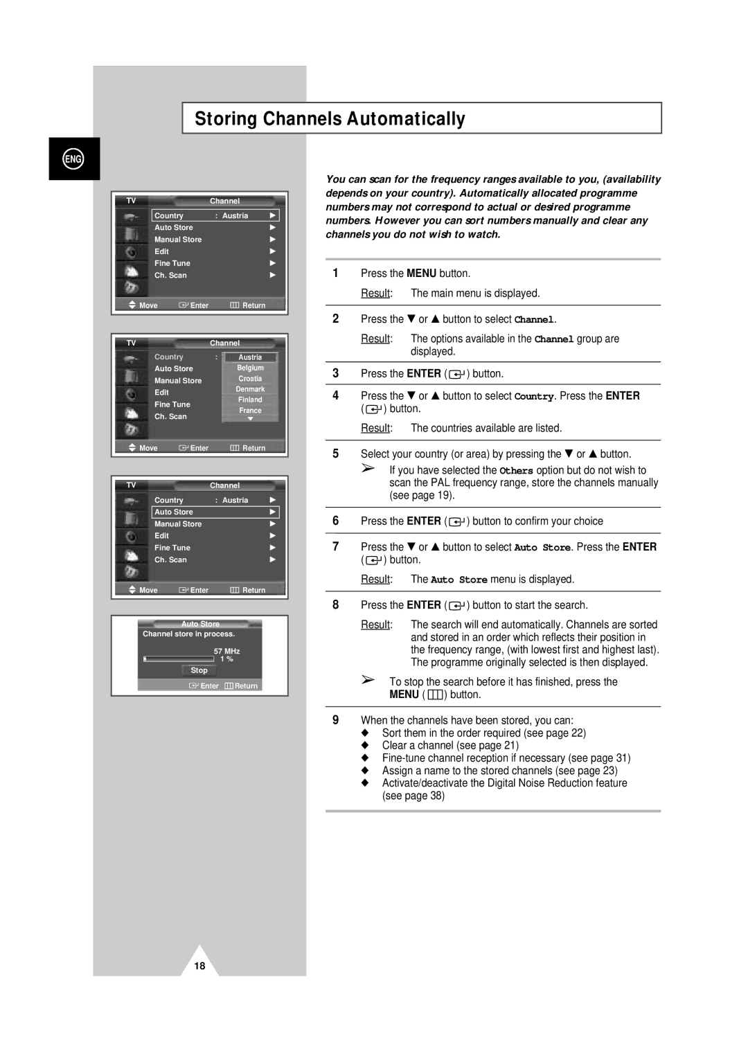 Samsung PS-50P4H manual Storing Channels Automatically, See 