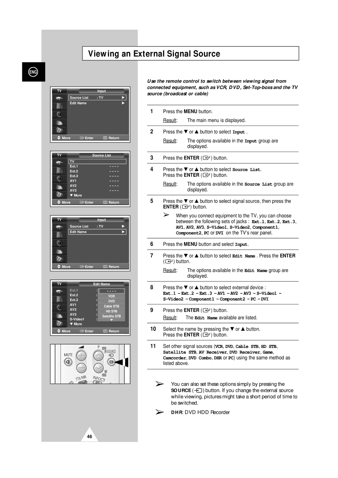 Samsung PS-50P4H manual Viewing an External Signal Source, AV1 AV2 AV3 