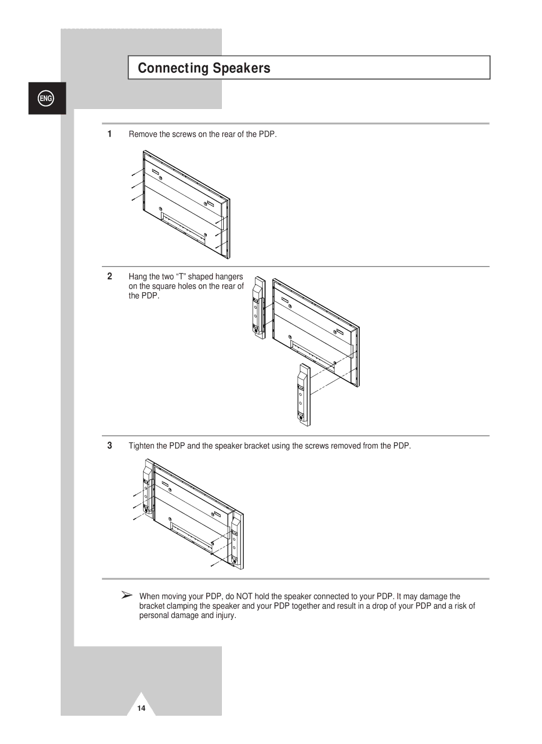 Samsung PS42D4ST manual Connecting Speakers 