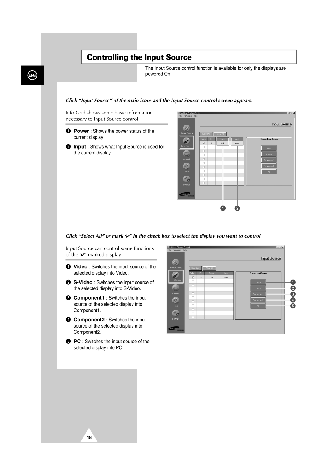 Samsung PS42P2S manual Controlling the Input Source 