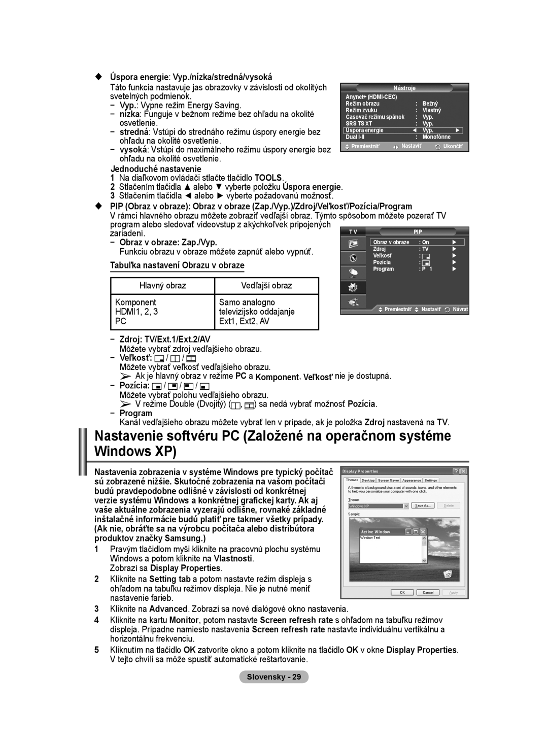 Samsung PS50A40 Svetelných podmienok, Vyp. Vypne režim Energy Saving, Nízka Funguje v bežnom režime bez ohľadu na okolité 