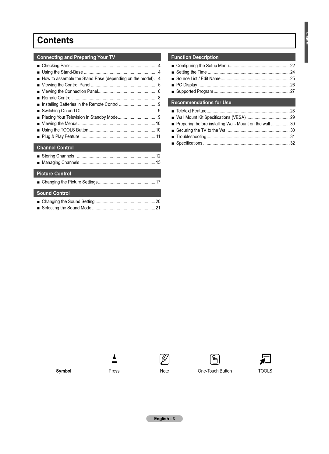 Samsung PS42B430P, PS50B430P manual Contents 