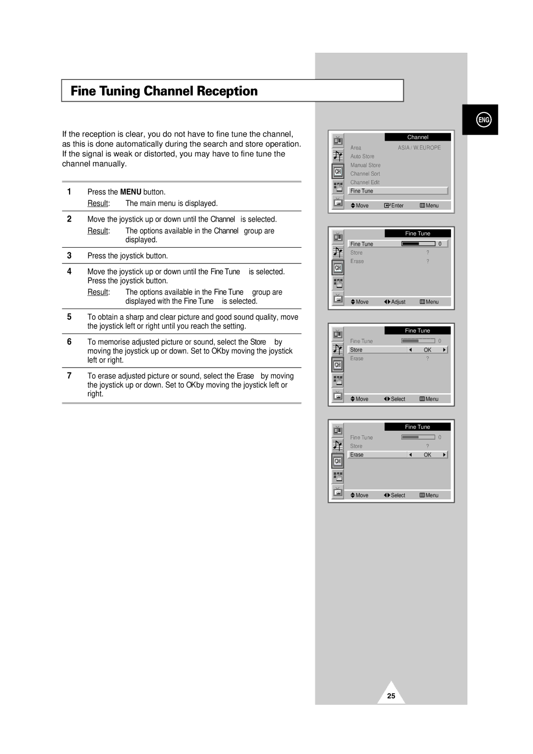 Samsung PS42P2SB, PS50P2HB manual Fine Tuning Channel Reception 