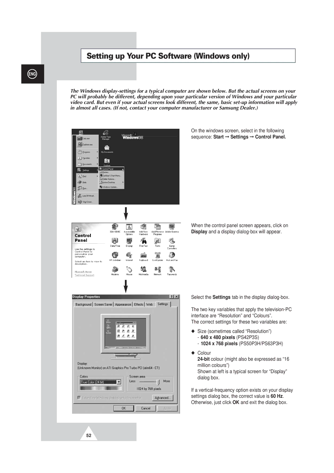 Samsung PS63P3H, PS50P3H, PS42P3S manual Setting up Your PC Software Windows only 