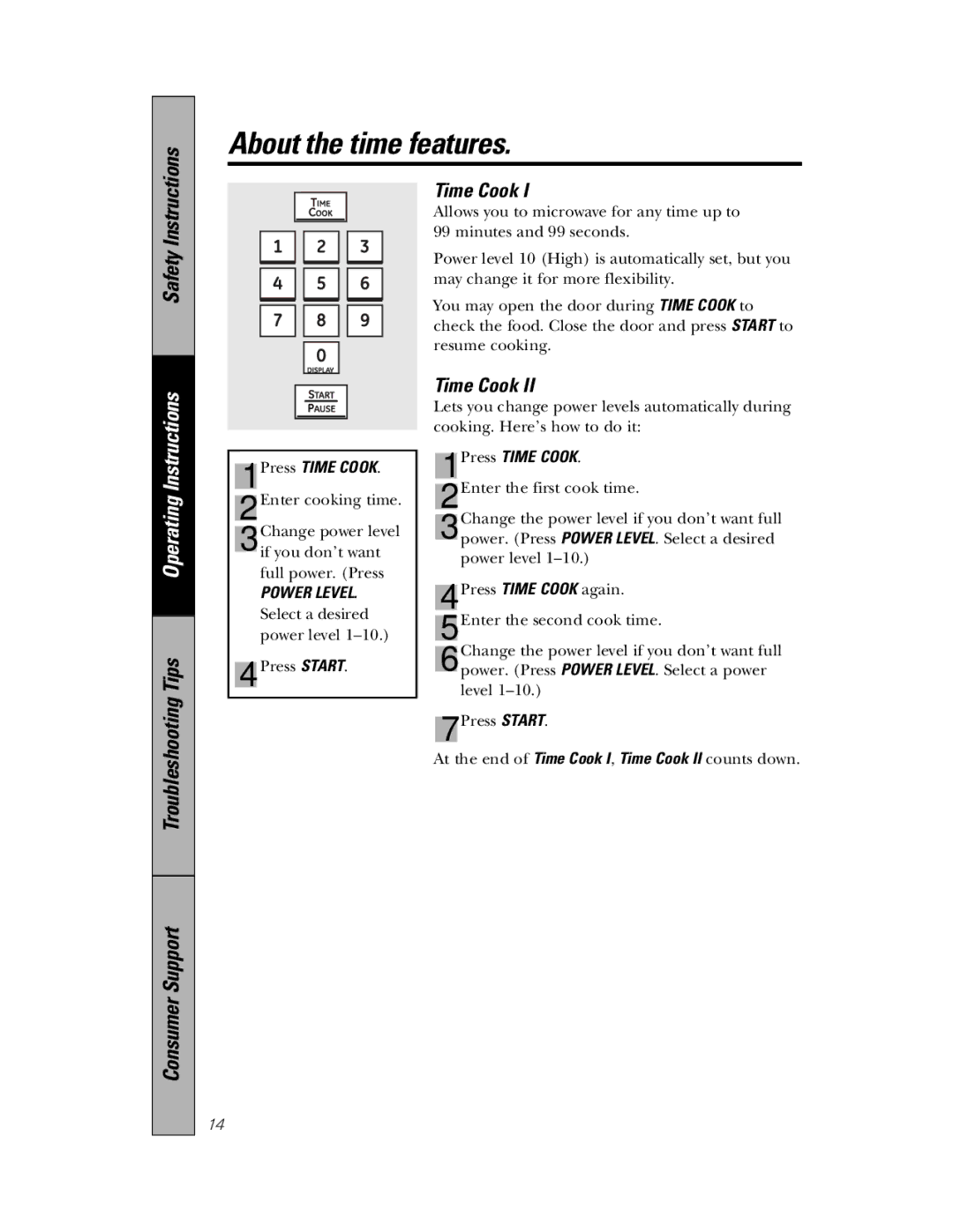 Samsung PVM1870, 350A4502P648 owner manual About the time features, Press Time Cook 