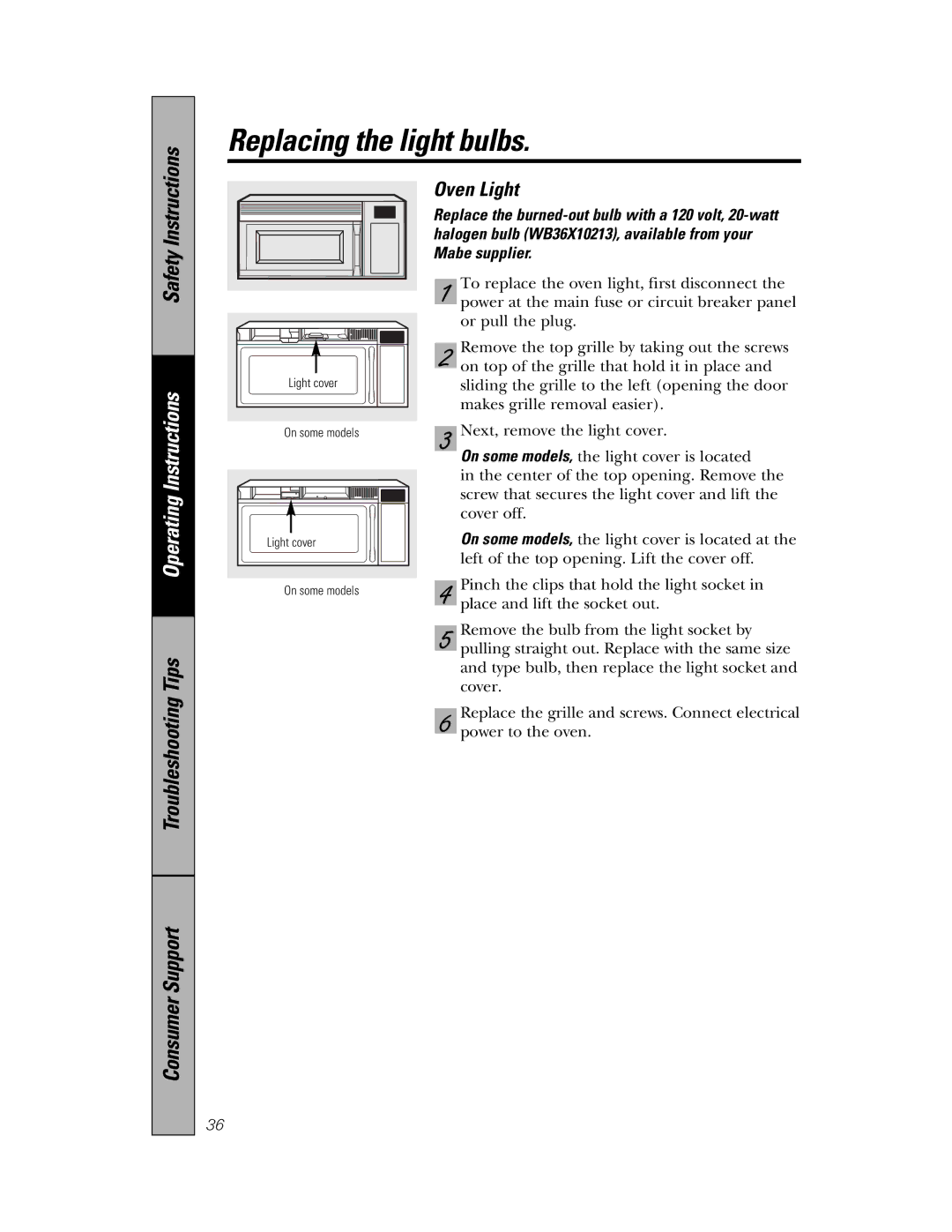 Samsung PVM1870, 350A4502P648 owner manual Oven Light 