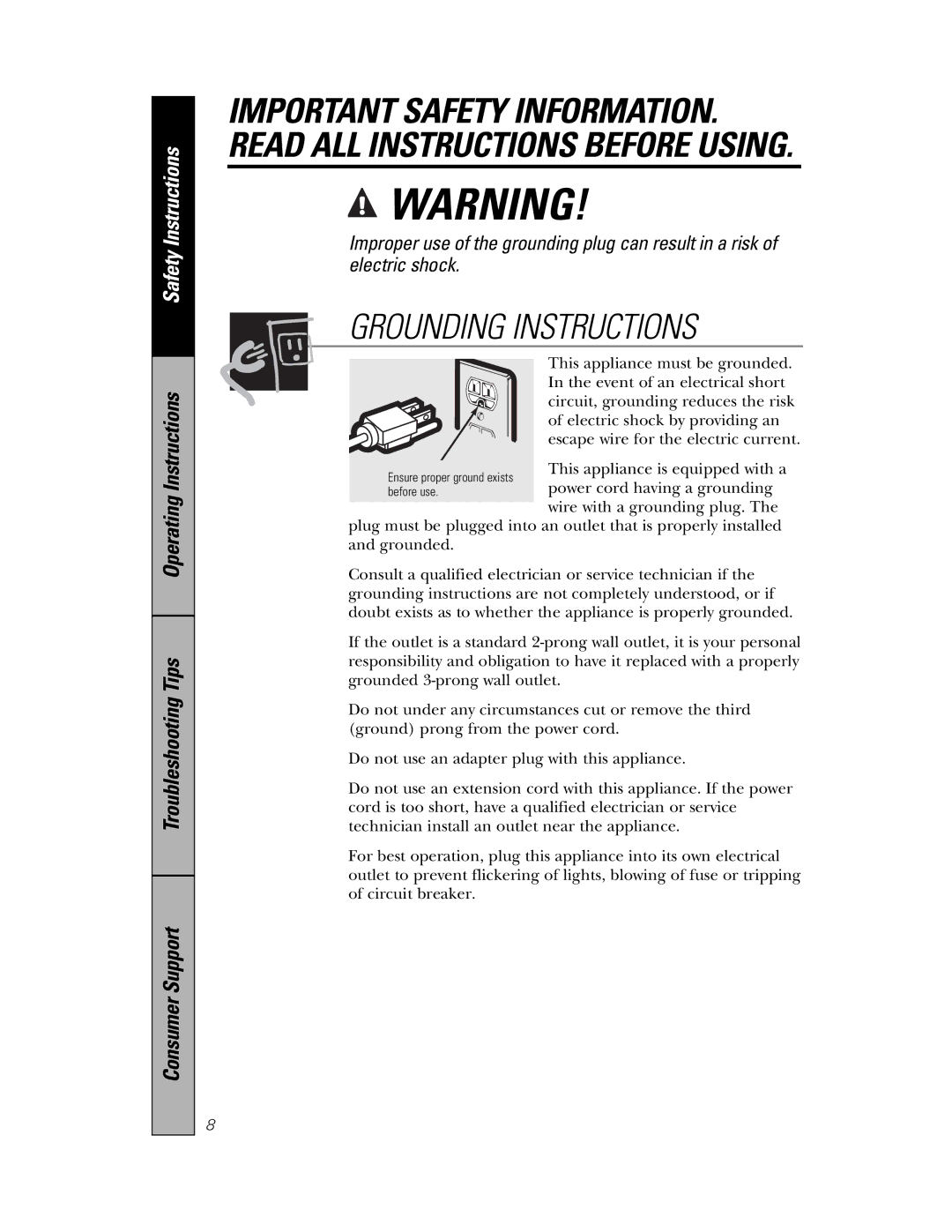 Samsung PVM1870, 350A4502P648 owner manual Grounding Instructions 