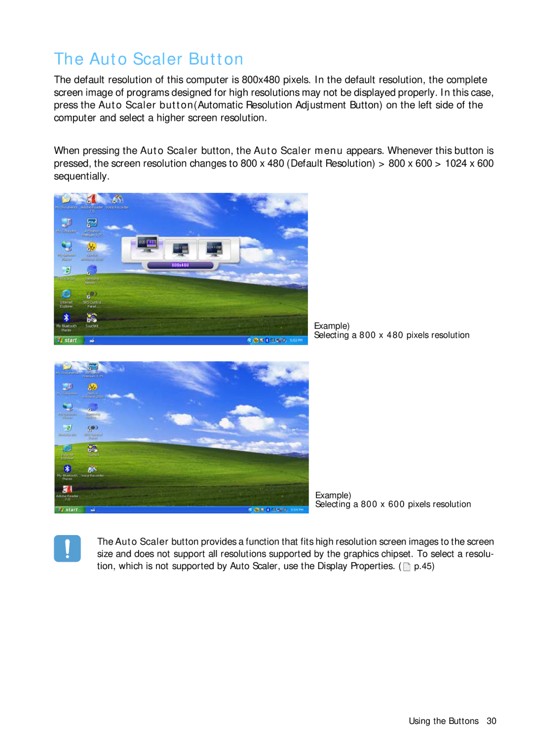 Samsung Q1 manual Auto Scaler Button 