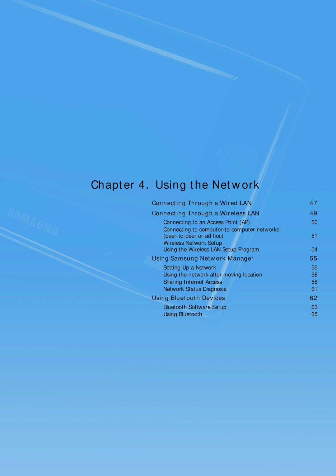 Samsung Q1 manual Using the Network 