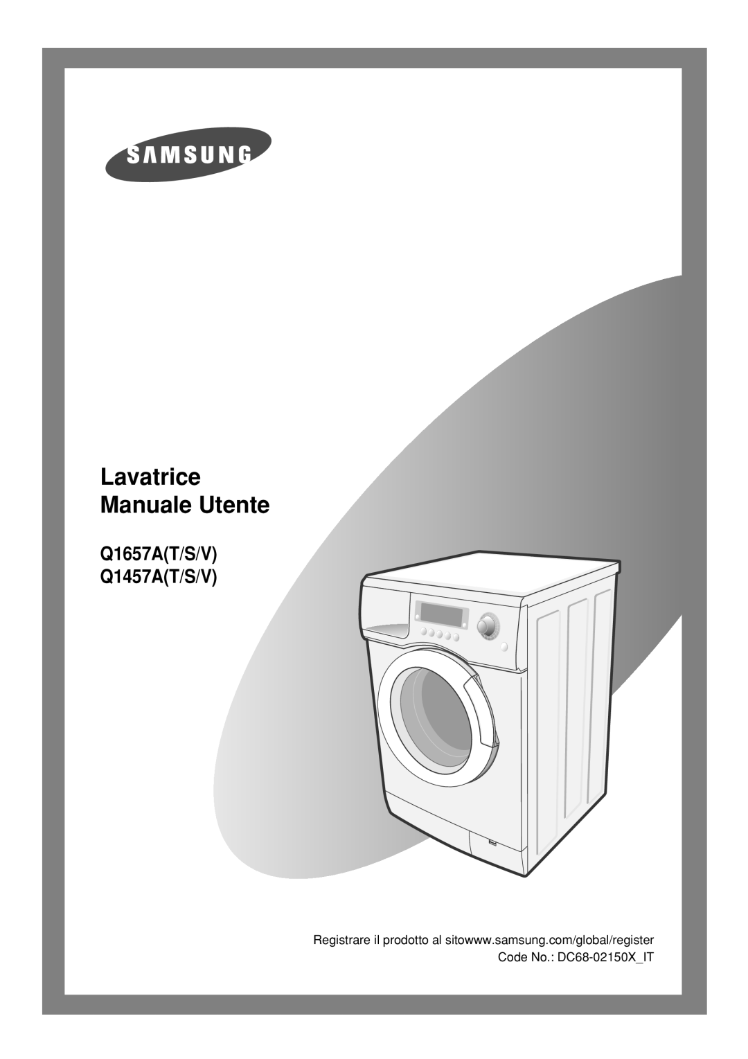 Samsung Q1457ATGW1/XET, Q1457ATGW/XET manual Lavatrice Manuale Utente 