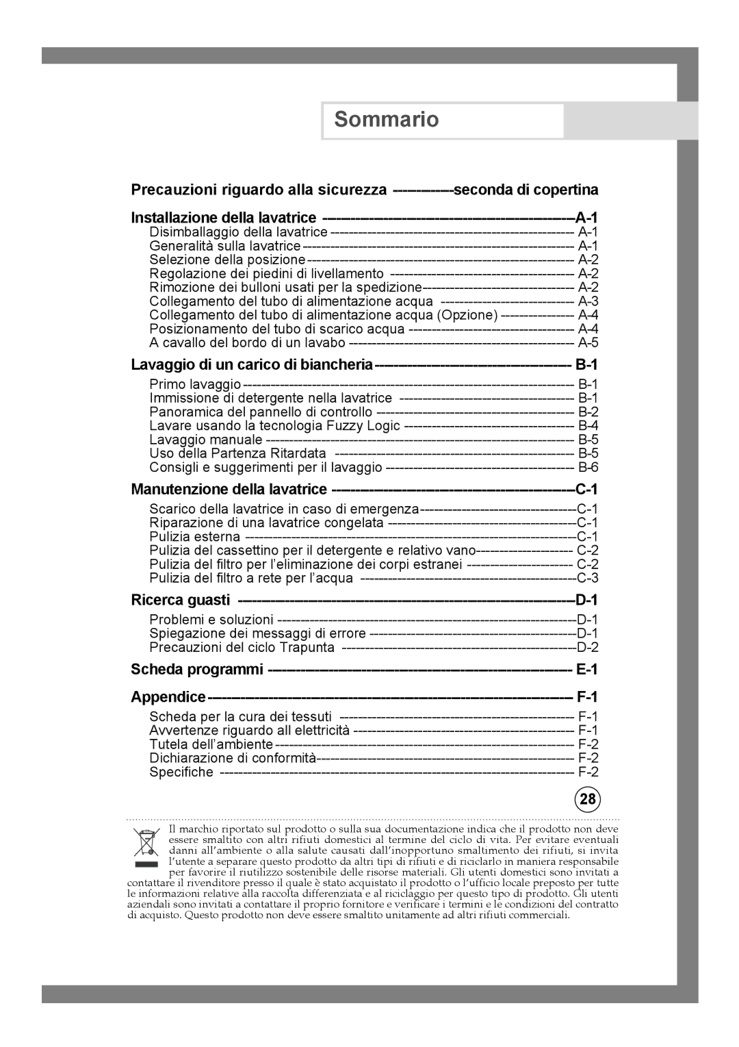 Samsung Q1457ATGW1/XET, Q1457ATGW/XET manual Sommario, Seconda di copertina 