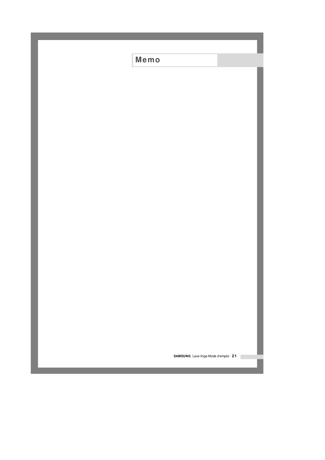 Samsung Q1457VGW/XEF manual Memo 