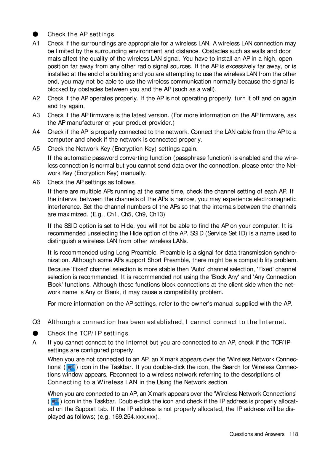 Samsung Q1B manual Check the AP settings 