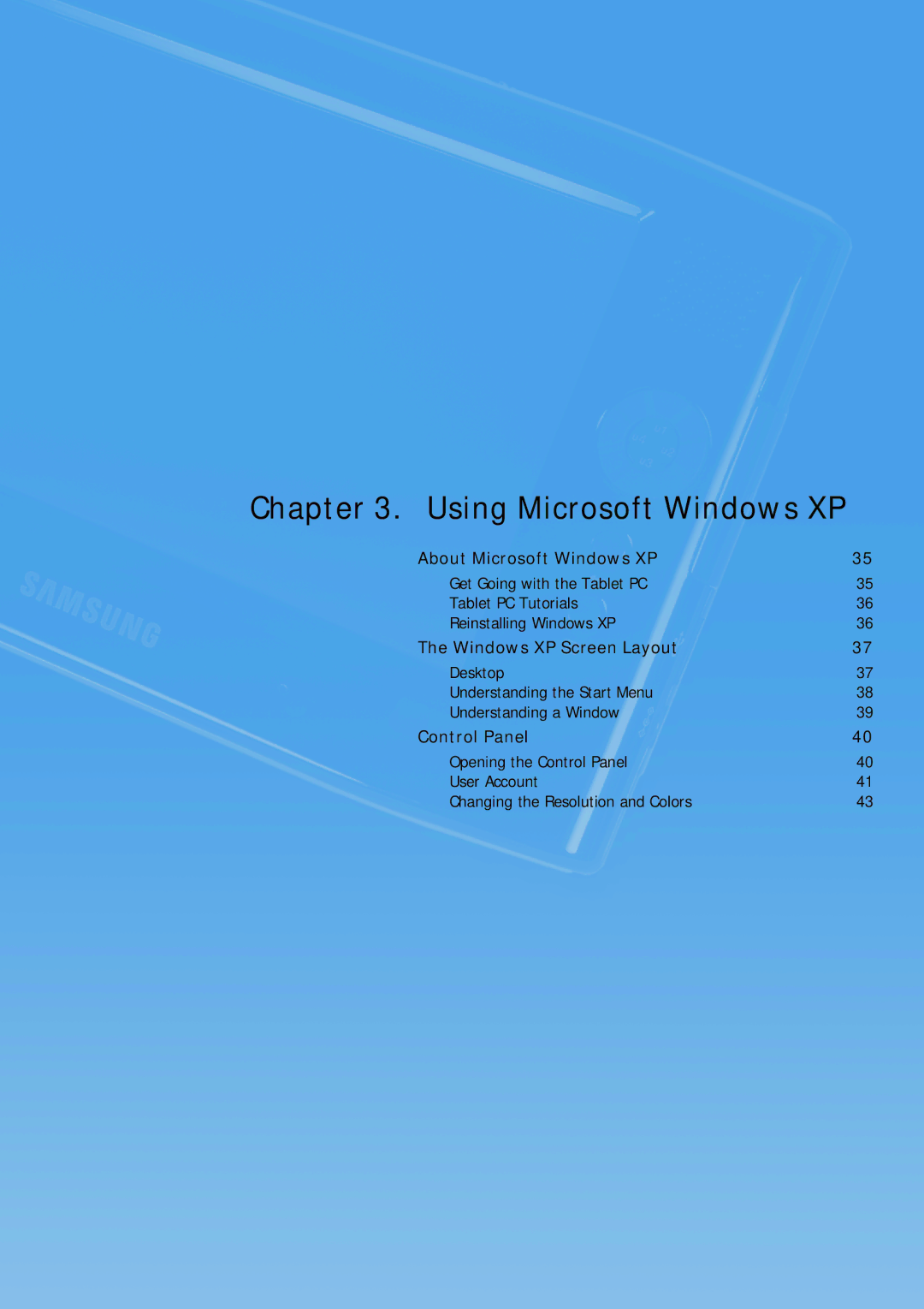 Samsung Q1B manual Using Microsoft Windows XP 