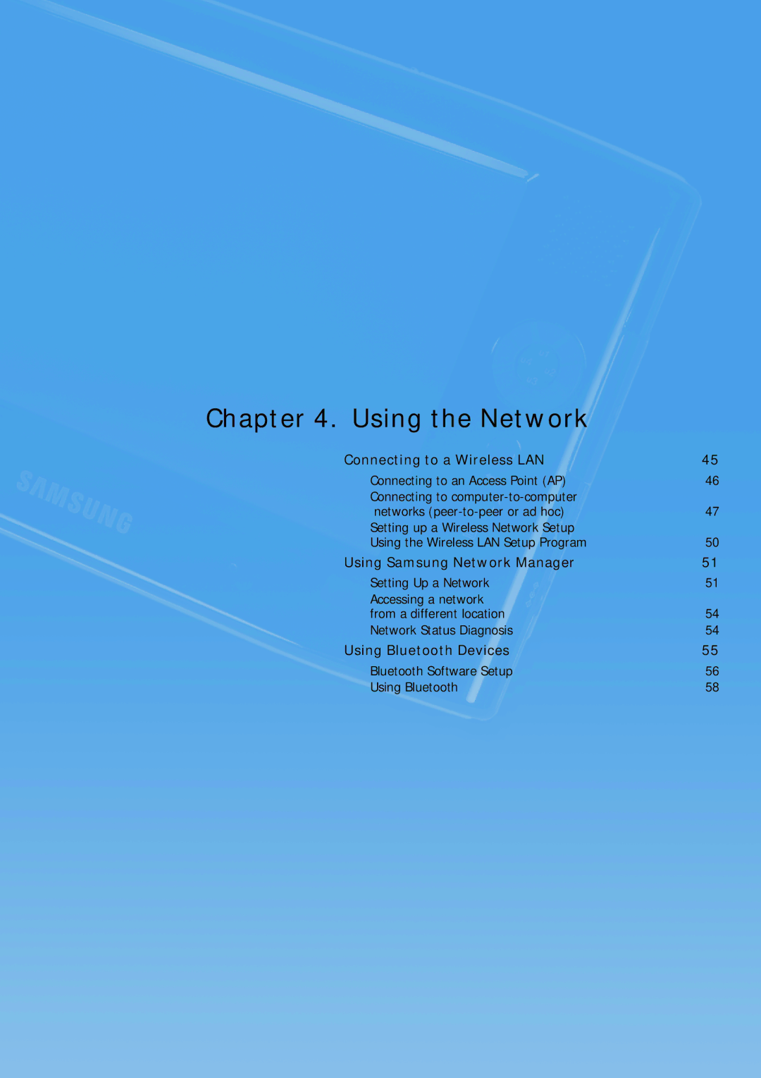 Samsung Q1B manual Using the Network 