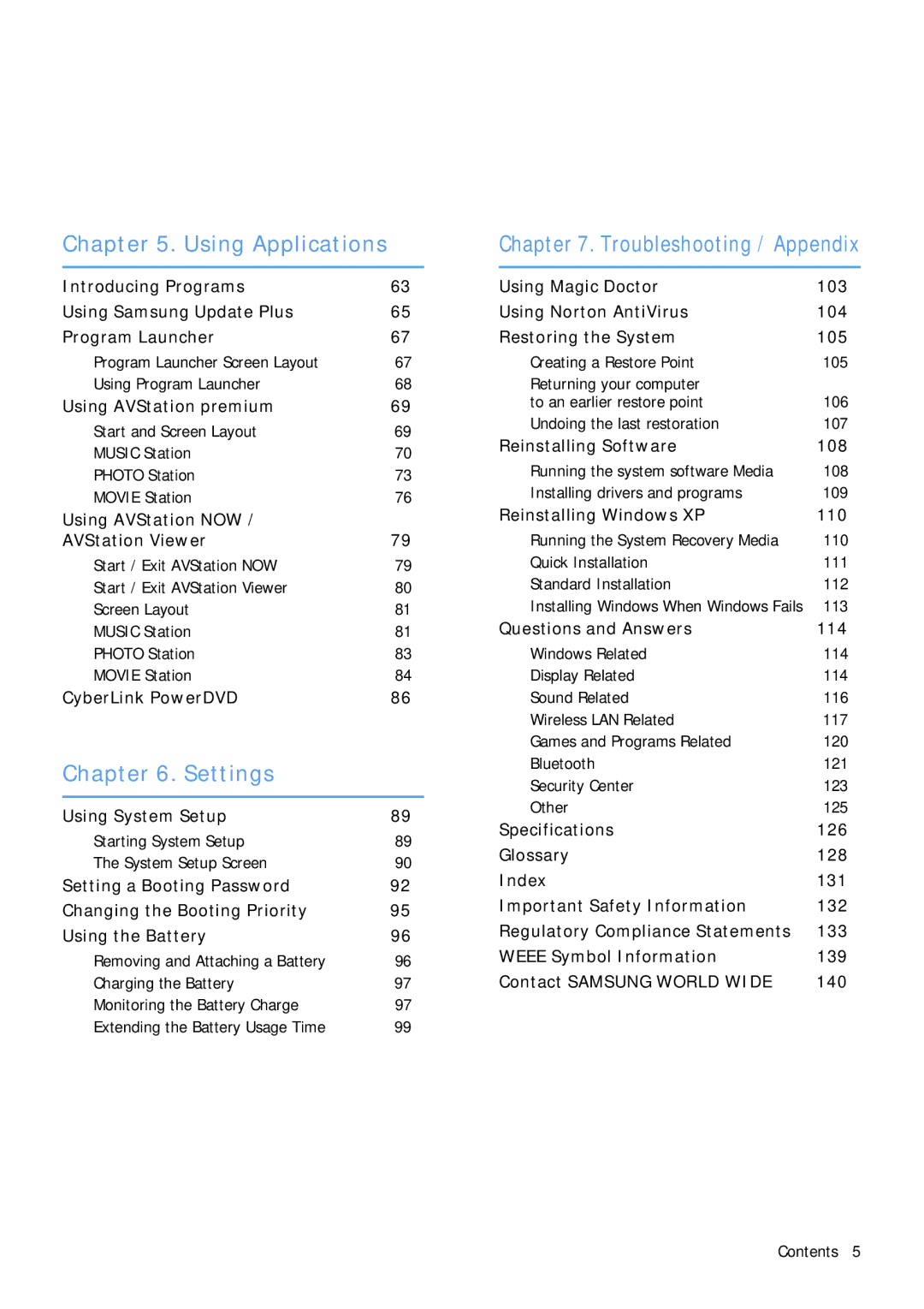 Samsung Q1B manual Using AVStation premium, Using AVStation NOW AVStation Viewer, CyberLink PowerDVD, Using System Setup 