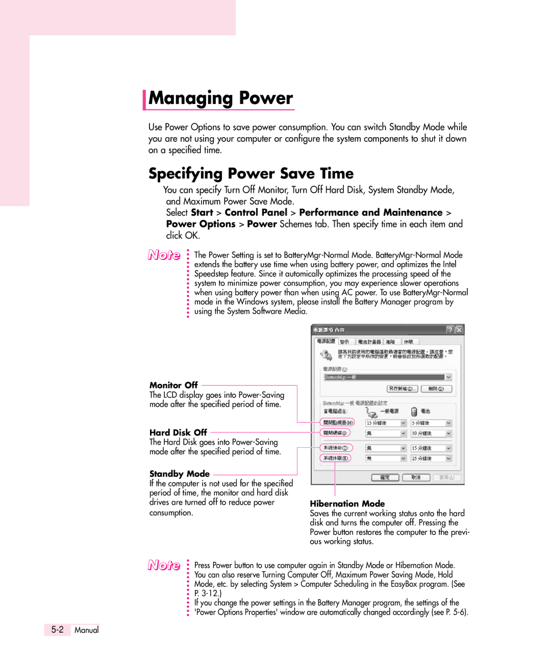 Samsung Q30 manual Managing Power, Specifying Power Save Time 