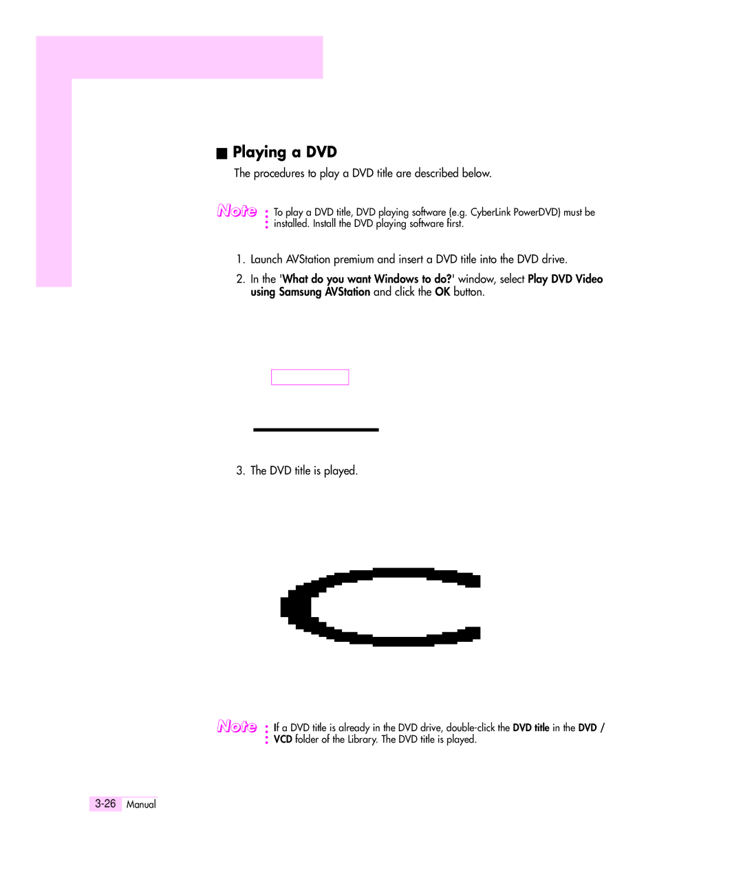 Samsung Q35 manual Playing a DVD 