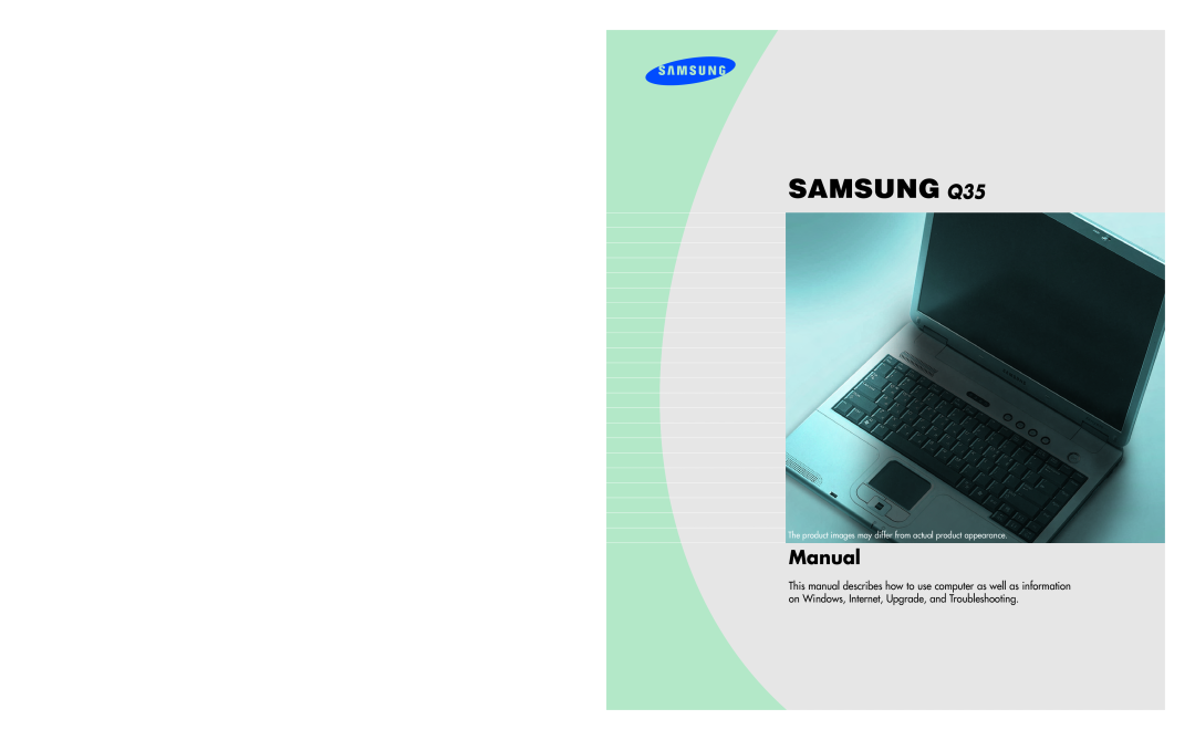 Samsung Q35 manual Manual, The product images may differ from actual product appearance 
