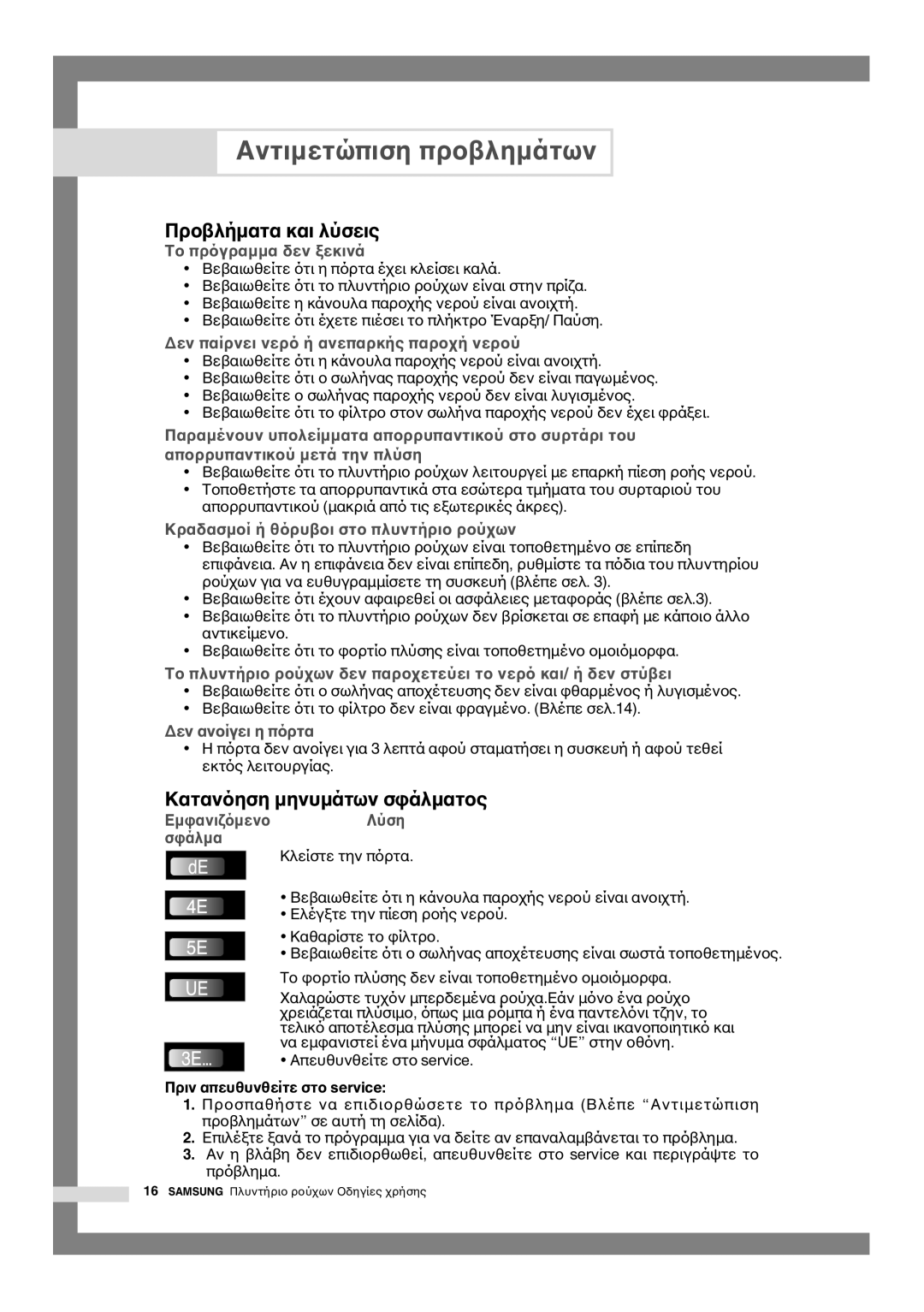 Samsung Q844, Q1044, Q1244 manual Αντιµετώπιση πρ, Καταν 