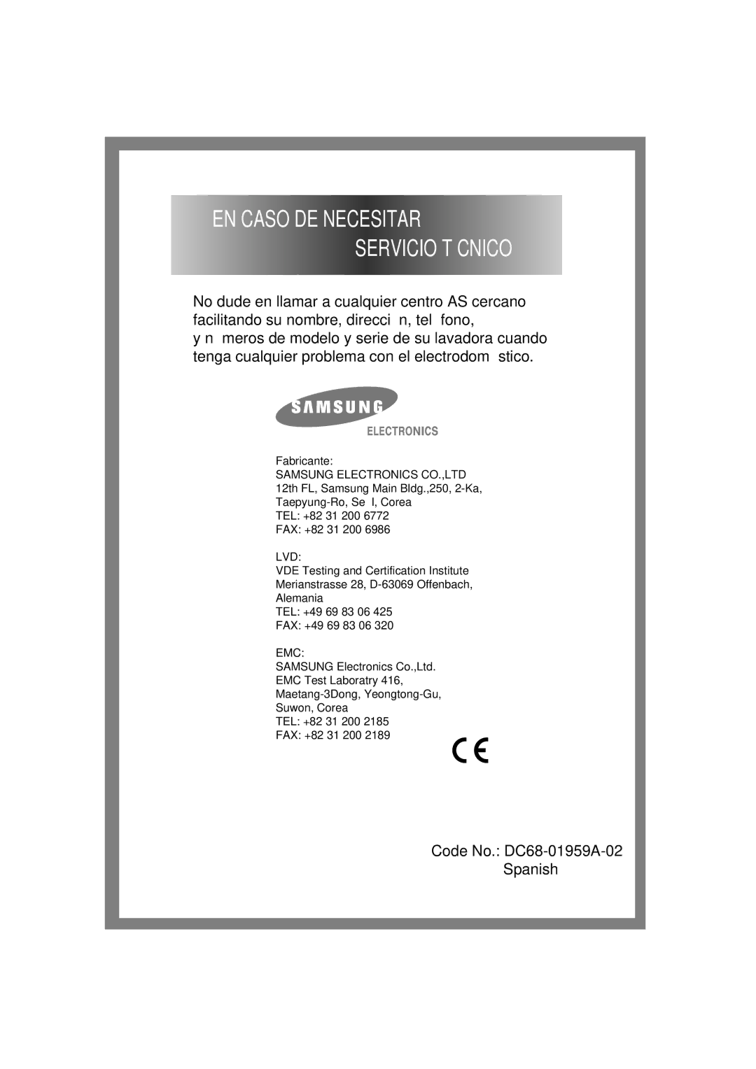 Samsung Q844GW1/XEC, Q844GW/XEC, Q1044GW1/XEC, Q1044GW/XEC, Q844GW-XEC, Q1244VGW-XEC EN Caso DE Necesitar Servicio Técnico 