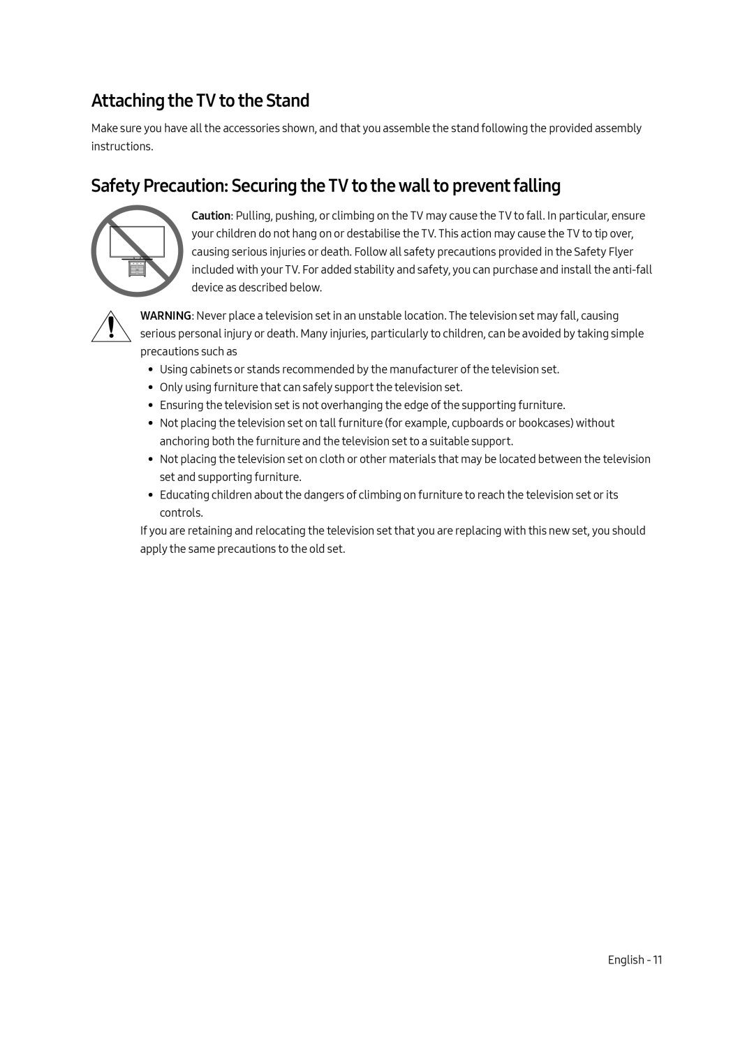 Samsung QA55Q7FAMKXXV, QA65Q7FAMKXXV, QA75Q7FAMKXXV, QA49Q7FAMKXXV manual Attaching the TV to the Stand 