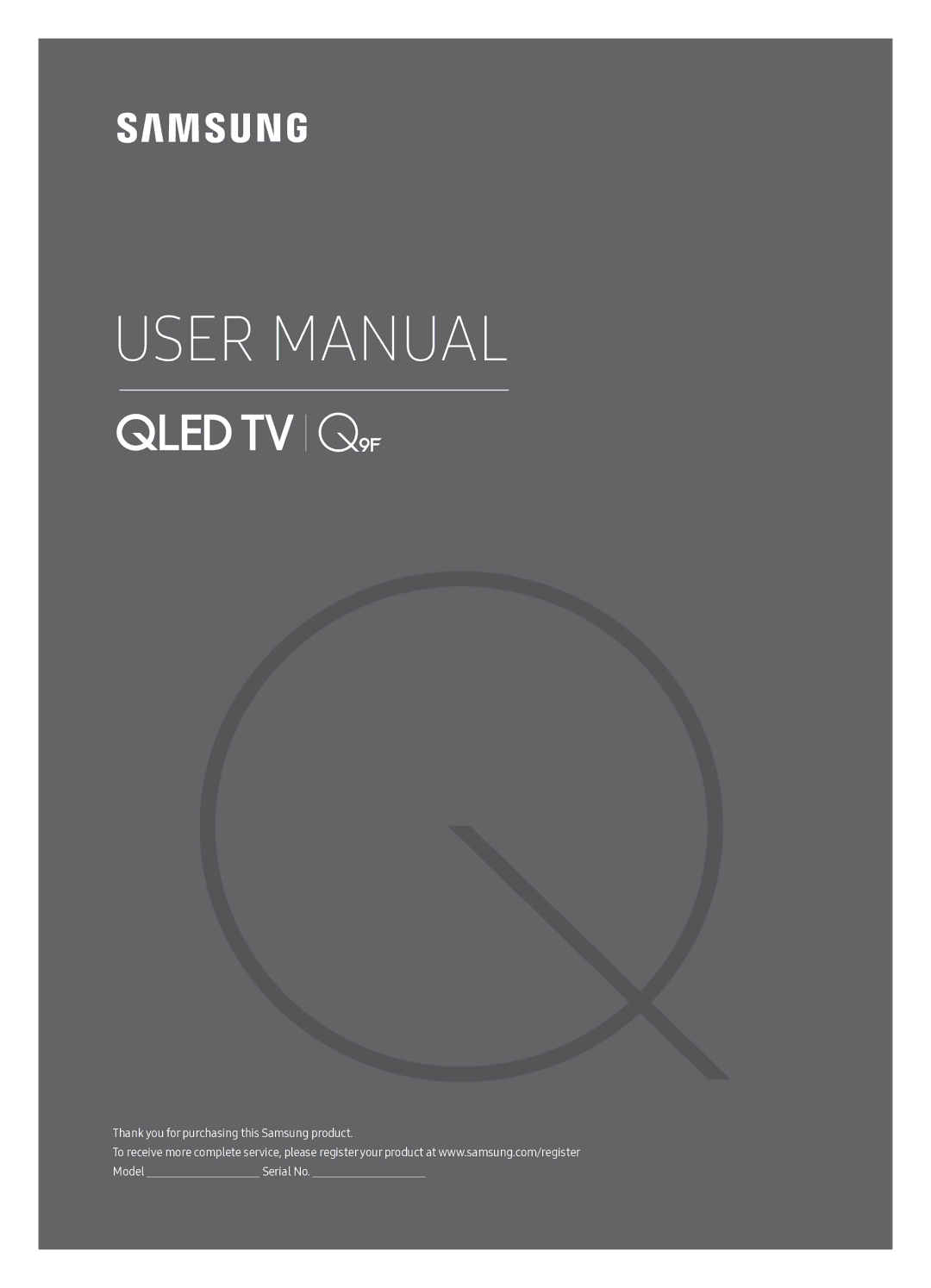 Samsung QA88Q9FAMKXXV manual Thank you for purchasing this Samsung product Model 