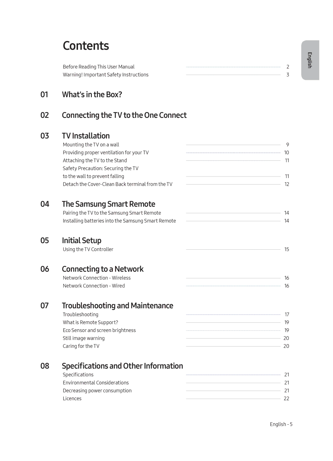 Samsung QA88Q9FAMRXUM manual Contents 