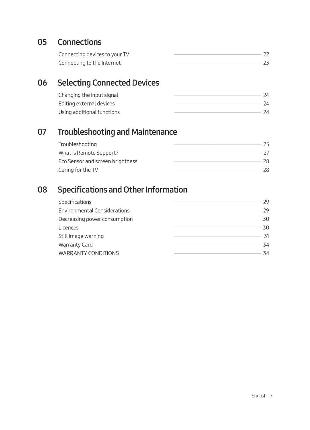 Samsung QE65Q6FAMTXXC, QE55Q6FAMTXXH manual Connections, Selecting Connected Devices, Troubleshooting and Maintenance 