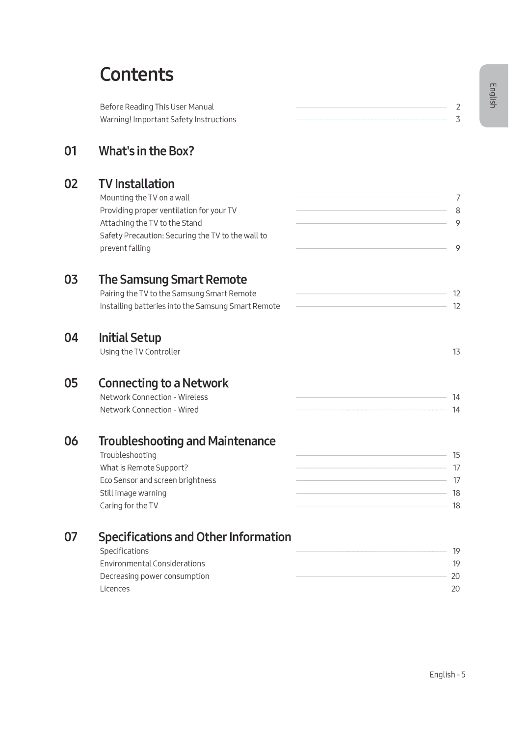 Samsung QE55Q6FAMTXZT manual Contents 