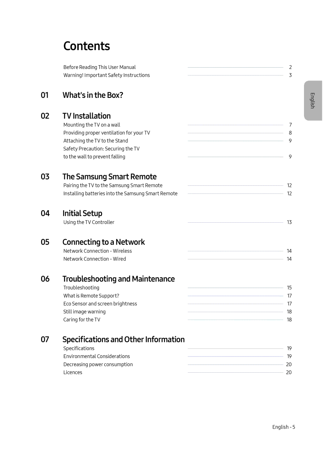 Samsung QE55Q6FAMUXRU manual Contents 