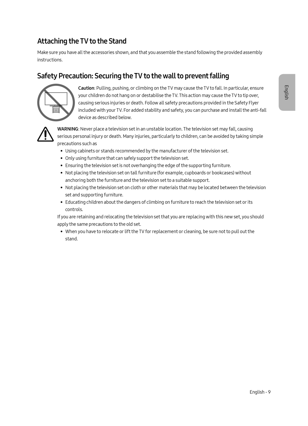 Samsung QE55Q6FAMUXRU manual Attaching the TV to the Stand 