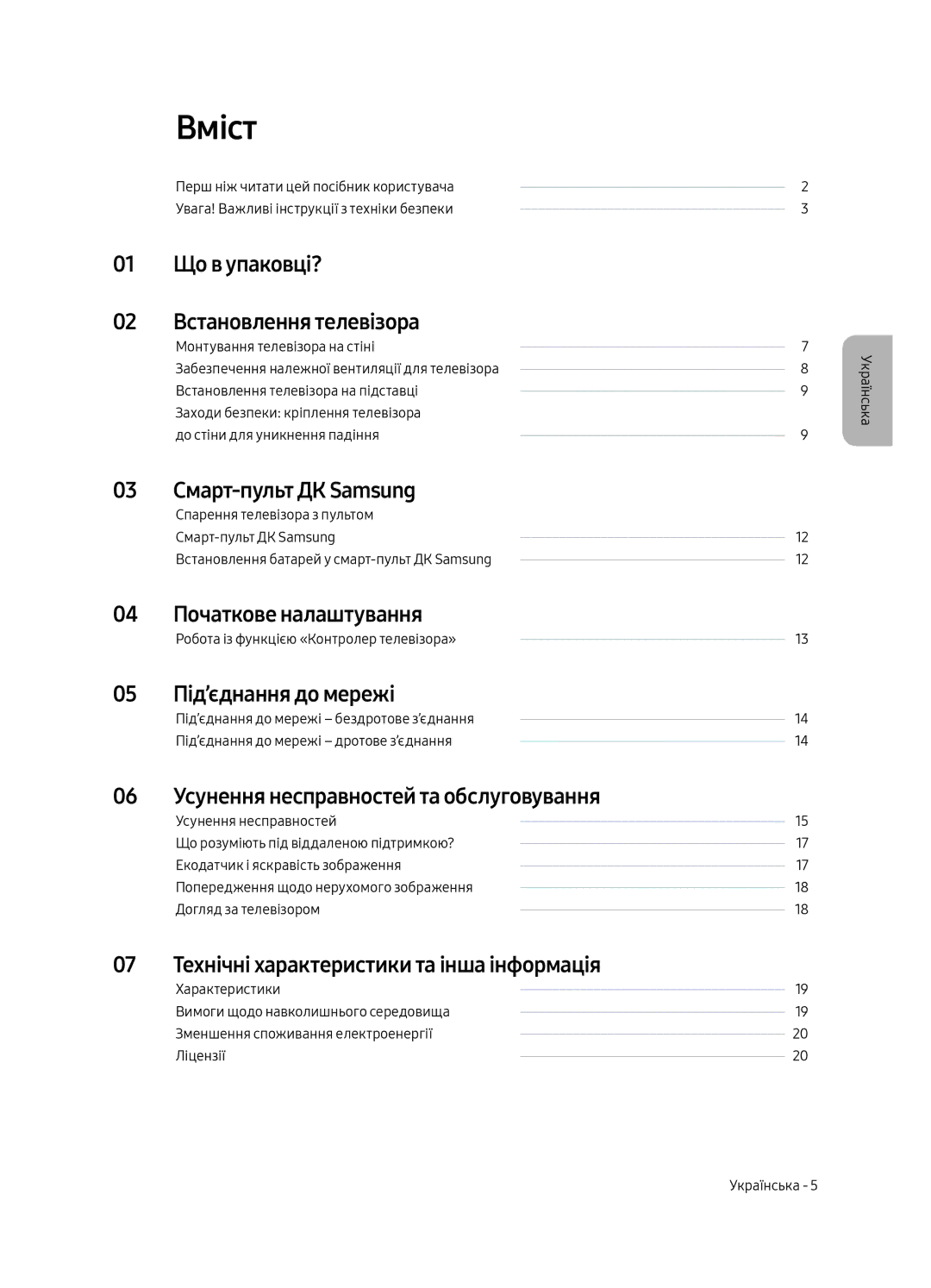 Samsung QE55Q6FAMUXRU manual Вміст 