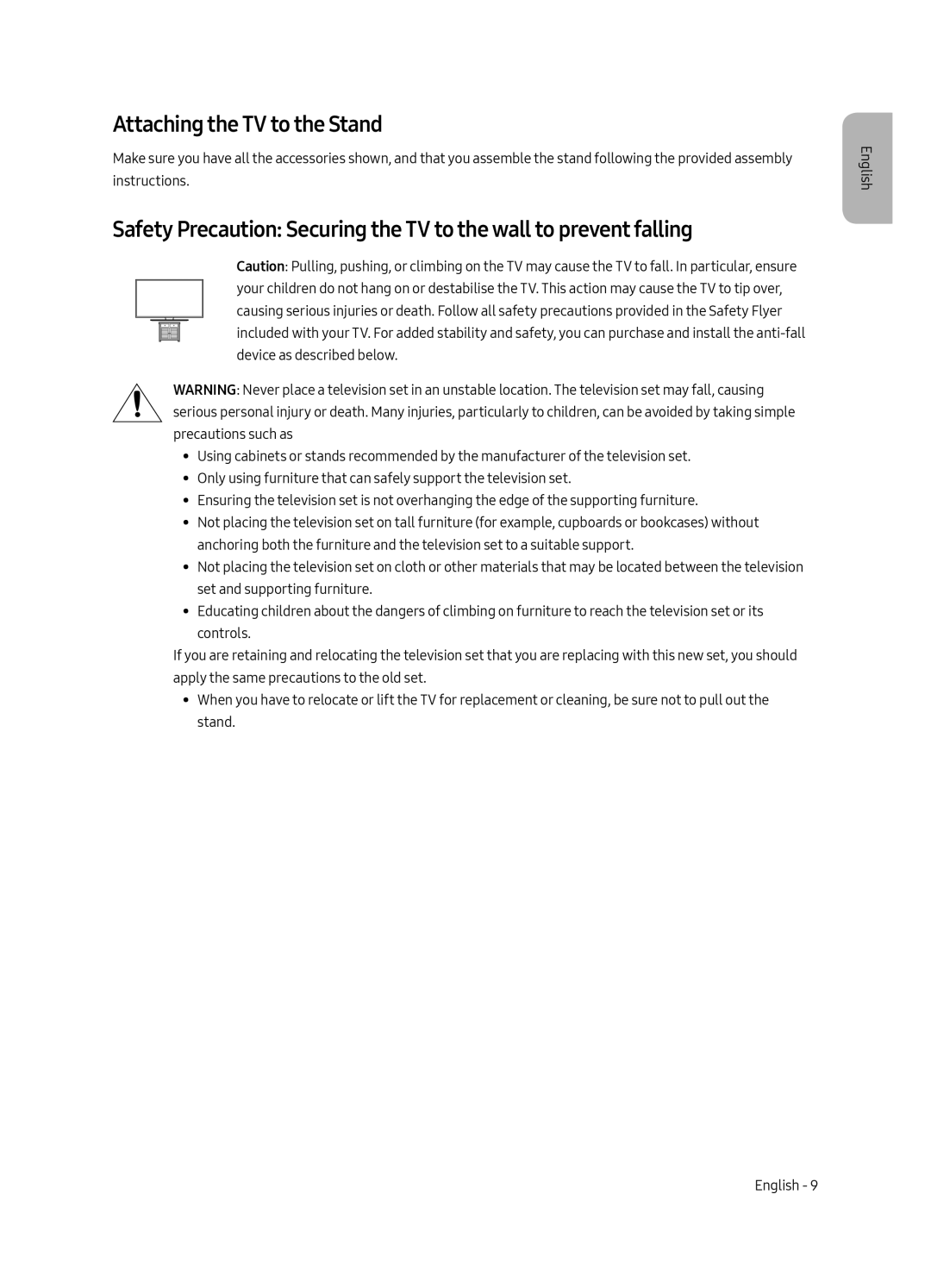 Samsung QE55Q6FGMTXZG, QE55Q6FAMTXZG, QE55Q6FAMTXXH manual Attaching the TV to the Stand 