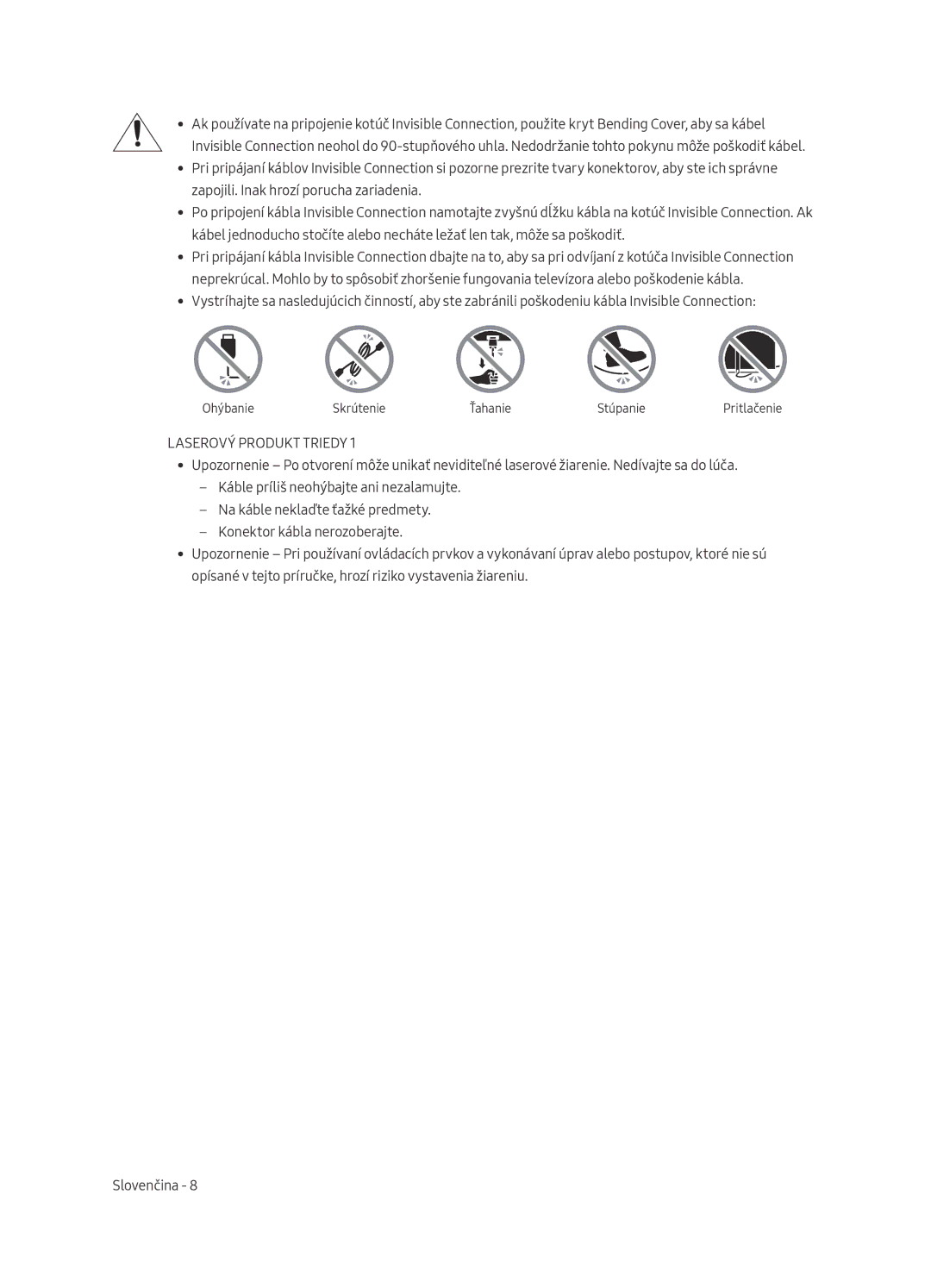 Samsung QE49Q7CAMTXXC, QE55Q7CAMTXXH, QE55Q7CAMTXZG, QE49Q7CAMTXZG, QE65Q7CAMTXXH, QE65Q7CAMTXZG manual Laserový Produkt Triedy 