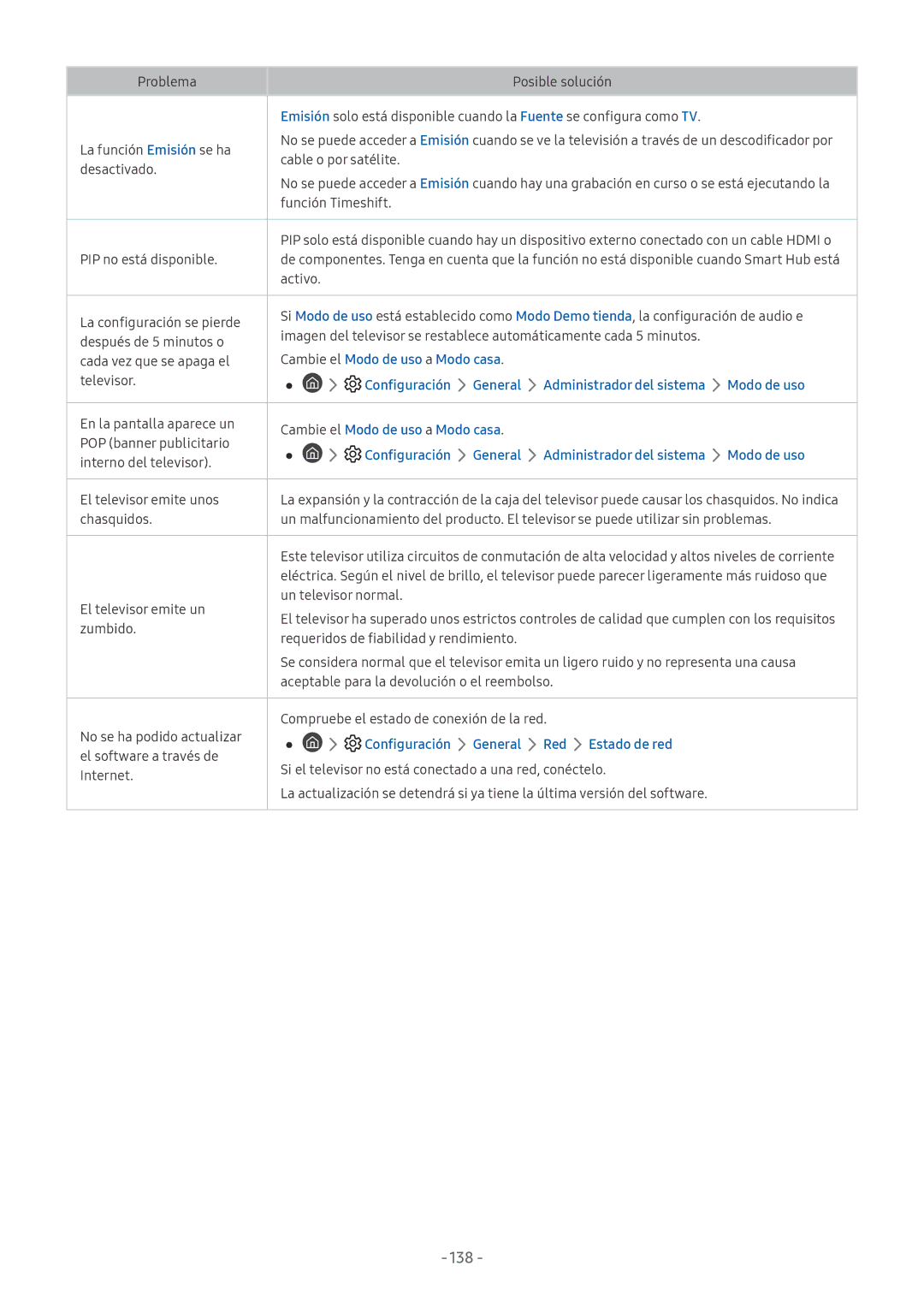 Samsung QE75Q7FNATXXC 138, Cambie el Modo de uso a Modo casa, Configuración General Administrador del sistema Modo de uso 