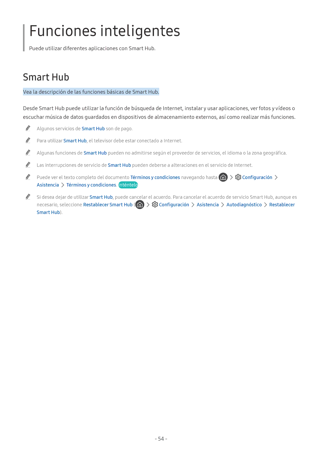 Samsung UE55NU8005TXXC, QE55Q8CNATXXC manual Puede utilizar diferentes aplicaciones con Smart Hub, Configuración 