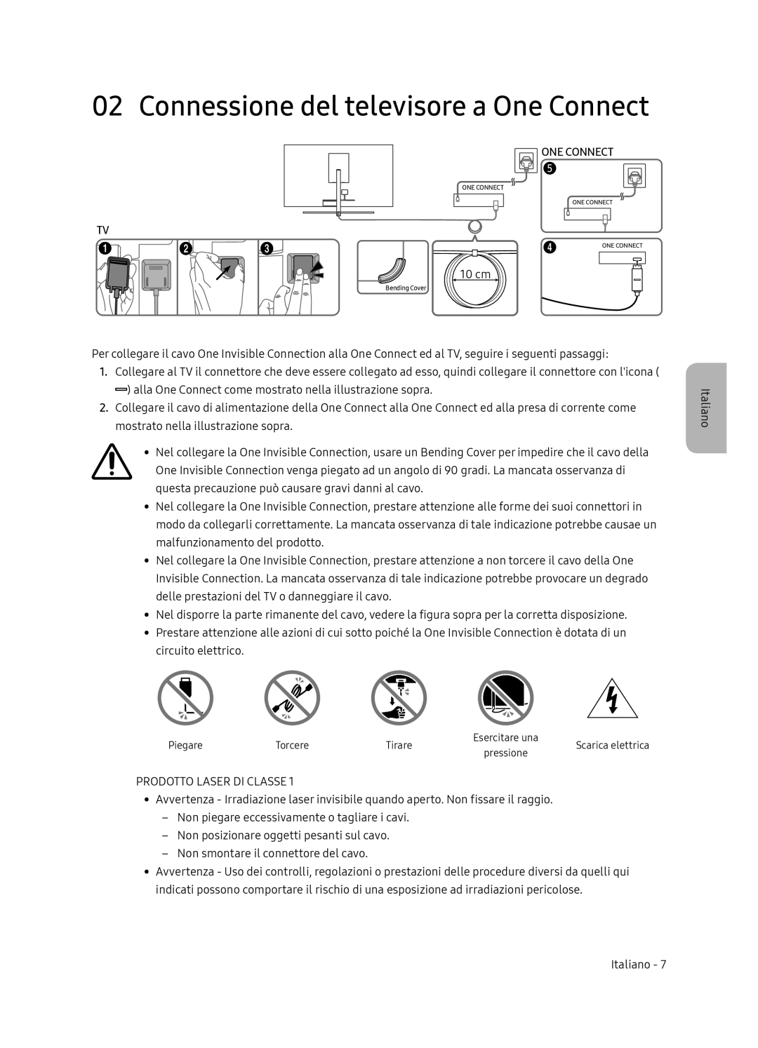 Samsung QE65Q9FNATXXH, QE55Q9FNATXXH manual Connessione del televisore a One Connect 