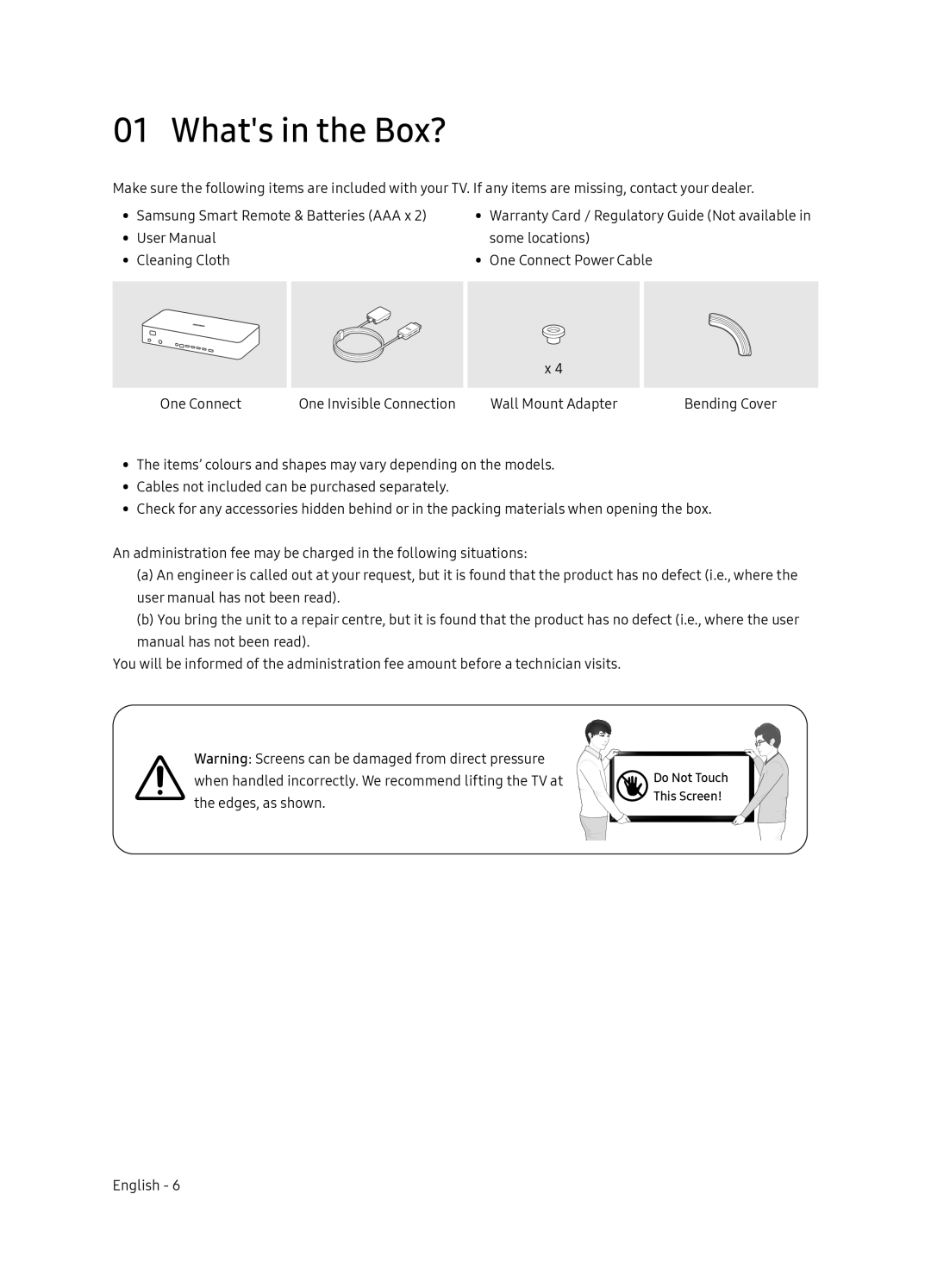 Samsung QE55Q9FNATXXH, QE75Q9FNATXXH, QE65Q9FNATXXH manual Whats in the Box? 