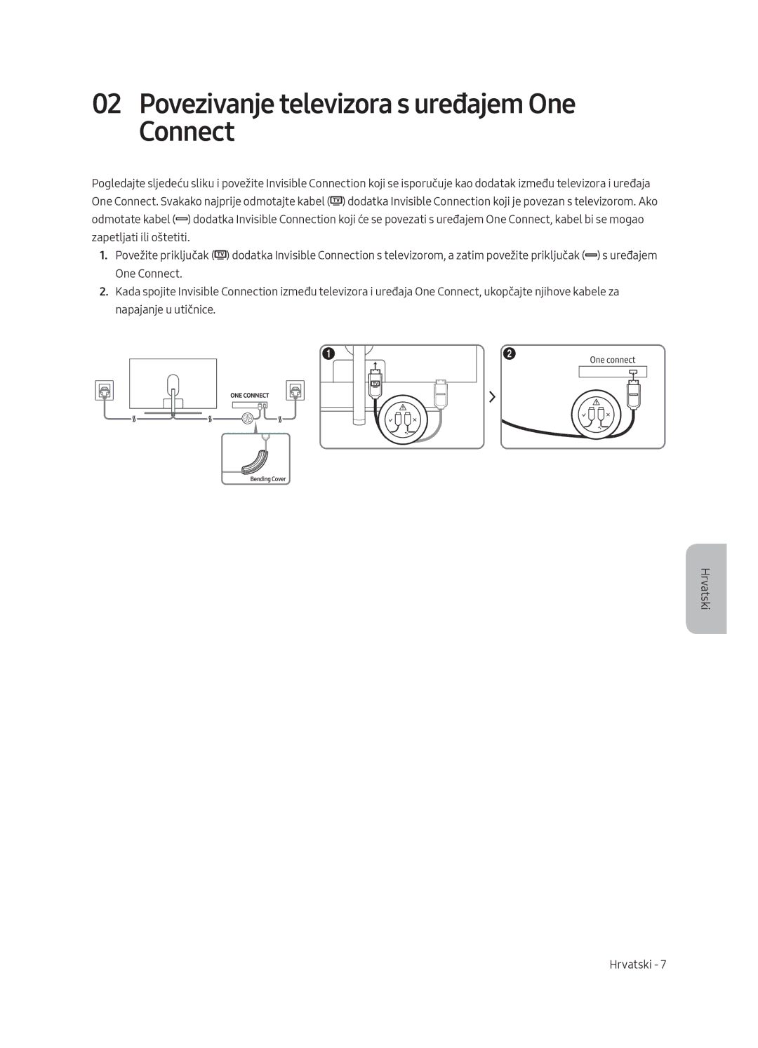 Samsung QE65Q8CAMTXZG, QE55Q8CAMTXXH, QE65Q8CAMTXXH, QE55Q8CAMTXZG manual Povezivanje televizora s uređajem One Connect 