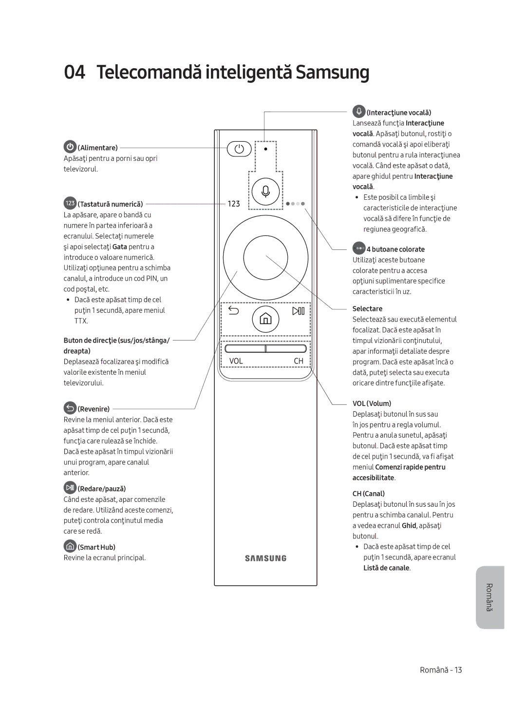 Samsung QE65Q8CAMTXZG, QE55Q8CAMTXXH, QE65Q8CAMTXXH, QE55Q8CAMTXZG, QE75Q8CAMTXZG Telecomandă inteligentă Samsung, Alimentare 