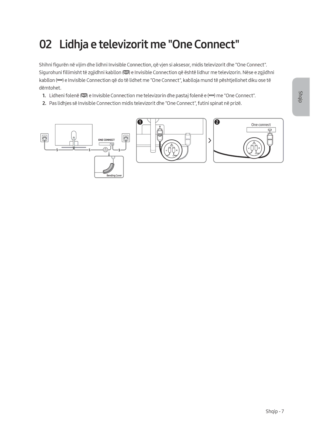 Samsung QE65Q8CAMTXXH, QE65Q8CAMTXZG, QE55Q8CAMTXXH, QE55Q8CAMTXZG, QE75Q8CAMTXZG manual Lidhja e televizorit me One Connect 