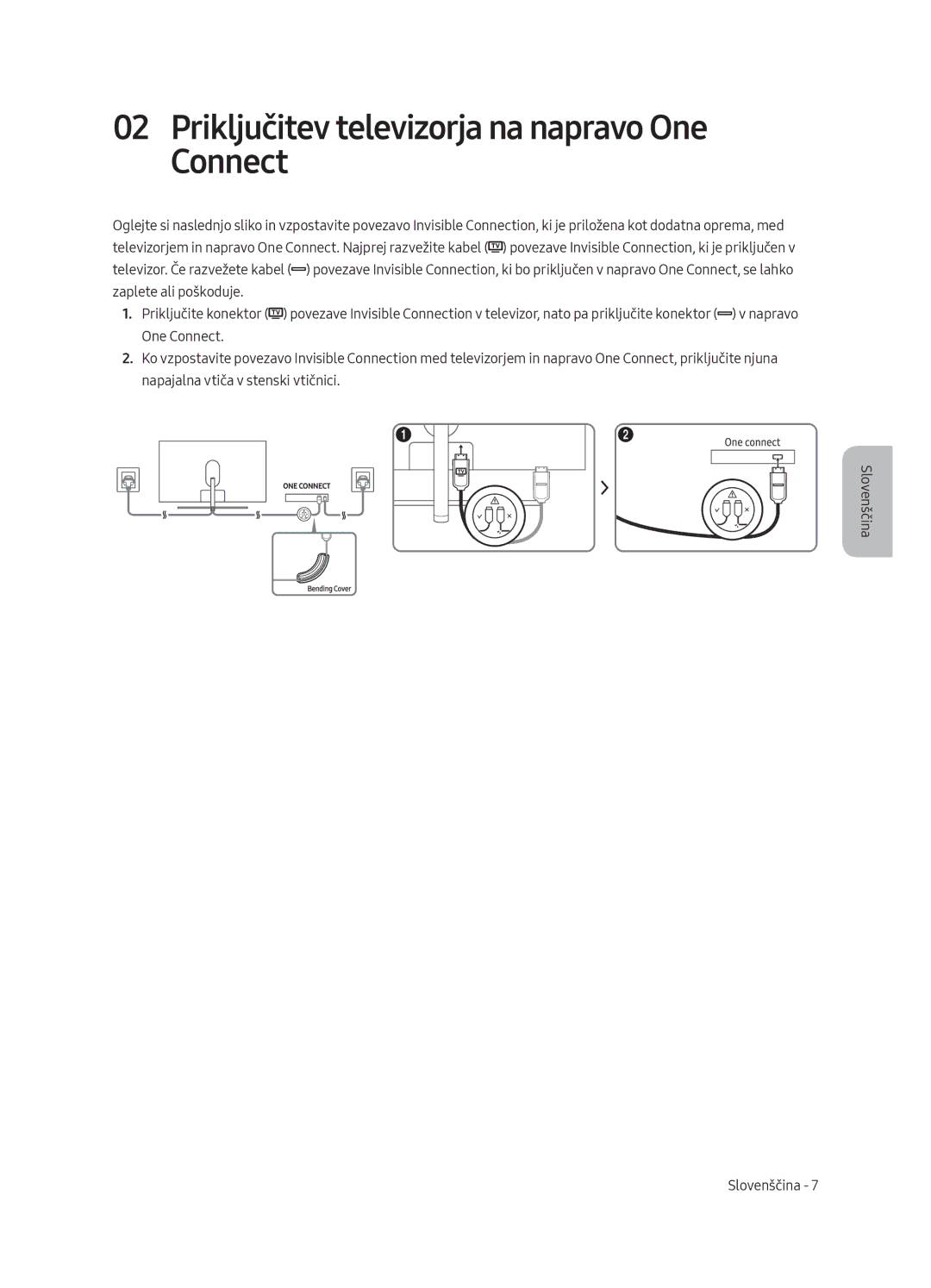 Samsung QE55Q8CAMTXXH, QE65Q8CAMTXZG, QE65Q8CAMTXXH, QE55Q8CAMTXZG manual Priključitev televizorja na napravo One Connect 