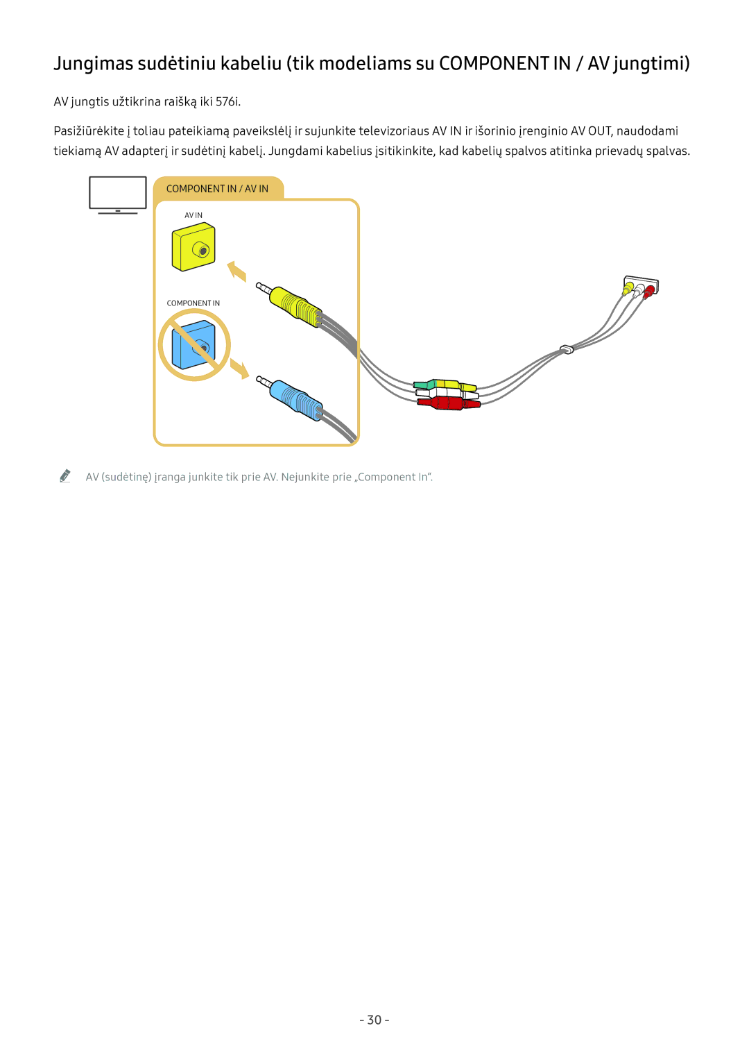 Samsung QE55Q8CNATXXH, QE65Q8CNATXXH, UE65NU7402UXXH, QE75Q7FNATXXH, QE55Q9FNATXXH, UE49NU8002TXXH manual Component in / AV 