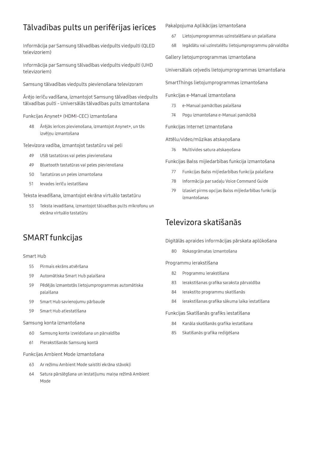 Samsung QE55Q9FNATXXH, QE65Q8CNATXXH, UE65NU7402UXXH, QE75Q7FNATXXH, UE49NU8002TXXH Smart funkcijas, Televizora skatīšanās 